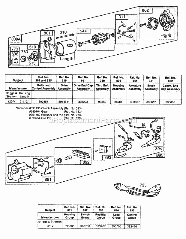 Briggs and Stratton 253417-0632-99 Engine Electric Start And Starter Diagram
