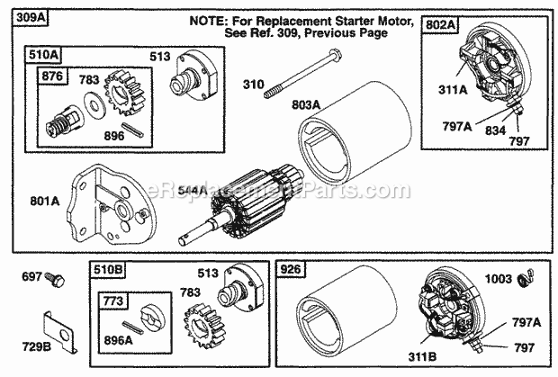 Briggs and Stratton 253702-0015-01 Engine Page I Diagram