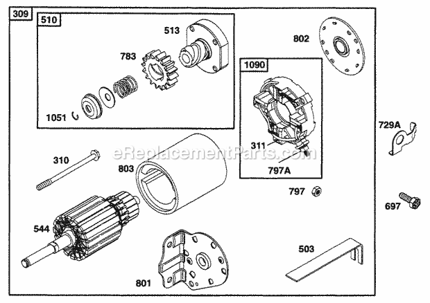 Briggs and Stratton 253706-0151-01 Engine Electric Starter Diagram
