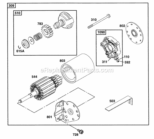 Briggs & Stratton 254412-0578-01 Engine Electric Starter Diagram