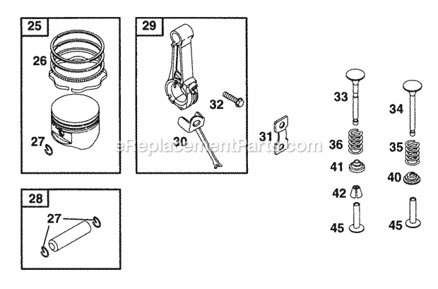 Briggs and Stratton 254412-1578-01 Engine Piston Grp Diagram