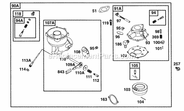 Briggs and Stratton 254412-1578-01 Engine Page E Diagram