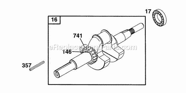 Briggs and Stratton 254412-1578-01 Engine Crankshaft Diagram