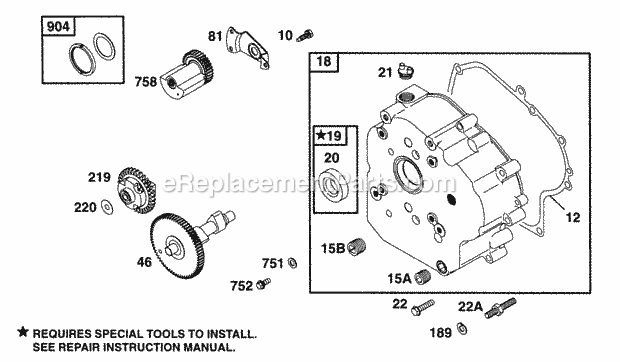 Briggs and Stratton 254422-4014-03 Engine Crankcase Cover Cam Diagram