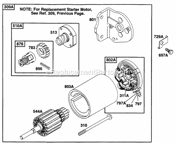 Briggs and Stratton 255707-0101-01 Engine Page H Diagram