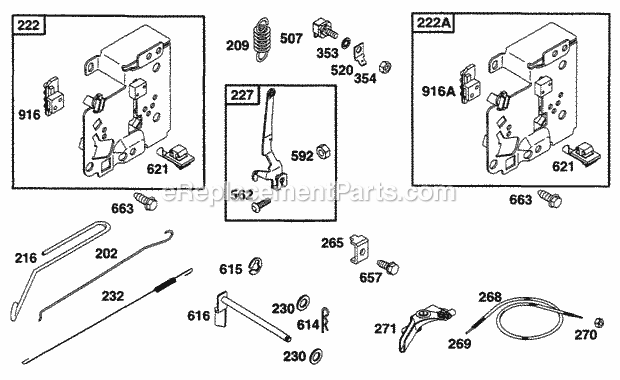 Briggs and Stratton 255707-0105-01 Engine Controls Diagram