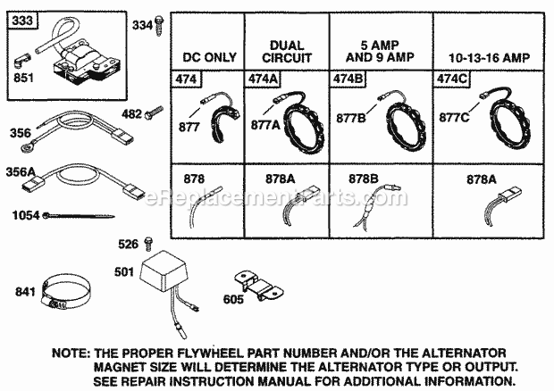 Briggs and Stratton 256702-0100-01 Engine Elect Diagram