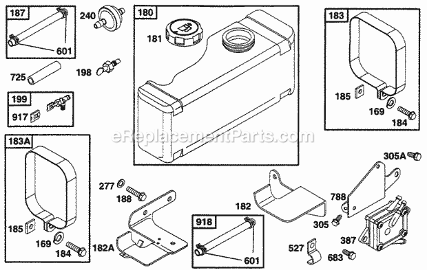 Briggs and Stratton 256702-0111-01 Engine Fuel Tank Grp Diagram