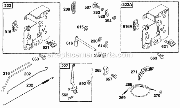 Briggs and Stratton 256702-0113-01 Engine Controls Diagram