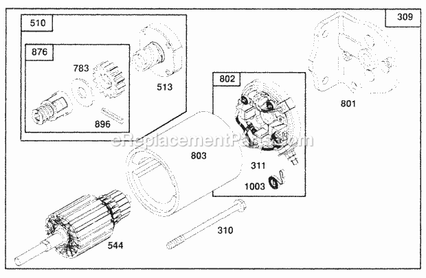 Briggs and Stratton 257702-0103-01 Engine Electric Starter Diagram