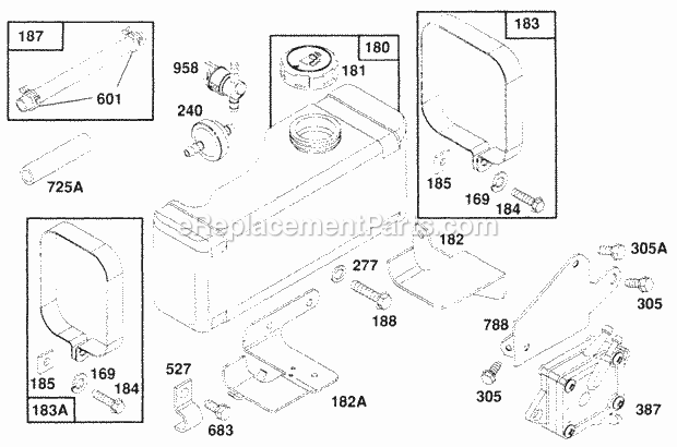 Briggs and Stratton 257702-0104-01 Engine Fuel Tank Grp Diagram