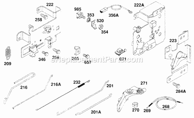 Briggs and Stratton 257705-0134-01 Engine Controls Diagram