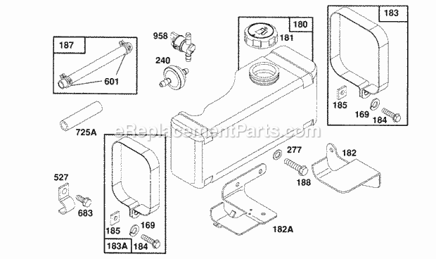 Briggs and Stratton 259707-0116-01 Engine Fuel Tank Assembly Diagram