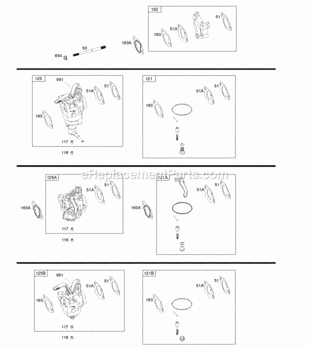 Briggs & Stratton 25T237-0002-H1 Engine Carburetor Diagram