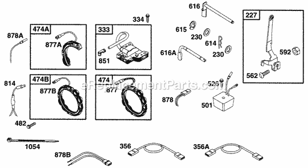 Briggs and Stratton 282707-0028-01 Engine Elect Controls Diagram