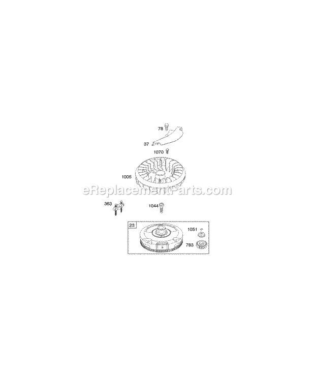 Briggs and Stratton 285H77-0116-E1 Engine Flywheel Diagram