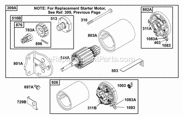Briggs and Stratton 288707-0101-01 Engine Page G Diagram
