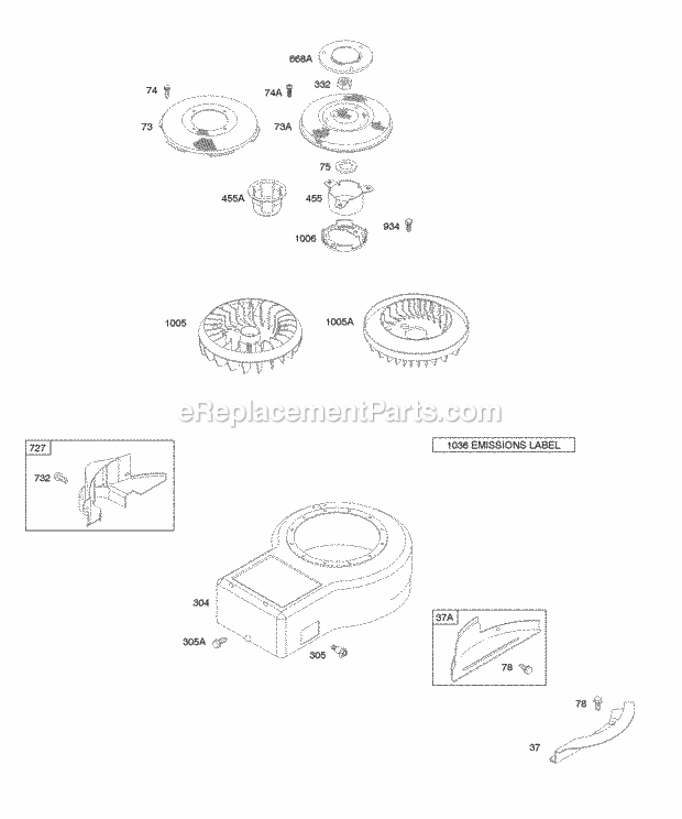 Briggs and Stratton 28D702-1142-E1 Engine Blower Housing Shields Flywheel Fan Diagram