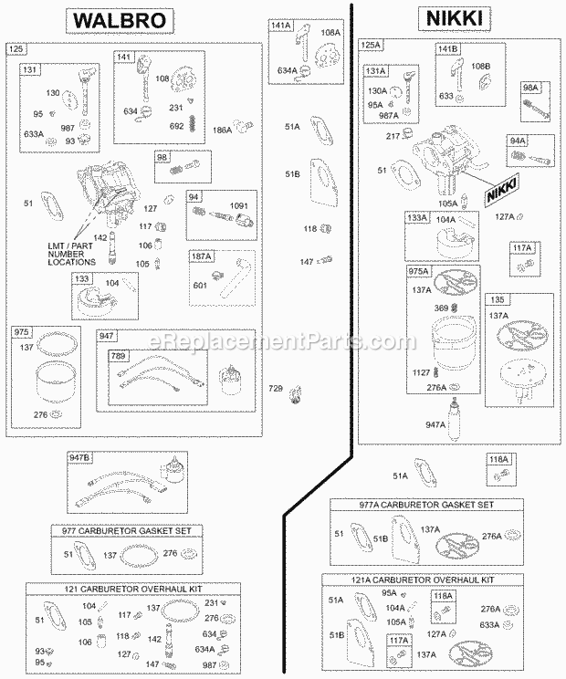 Briggs and Stratton 28N707-0114-02 Engine Carburetor Diagram