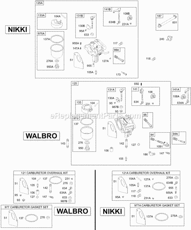 Briggs and Stratton 28R707-1048-E1 Engine Carburetor Gaskets Set Fuel Line Diagram