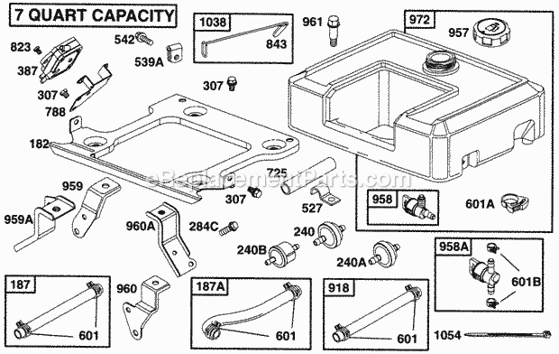 Briggs and Stratton 290442-0343-99 Engine Fuel Tank Grp Diagram