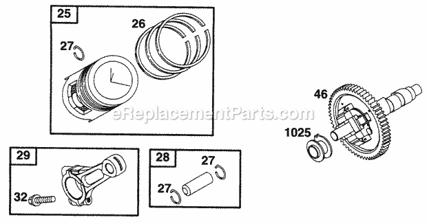 Briggs and Stratton 290442-0384-99 Engine Piston Grp Cam Diagram