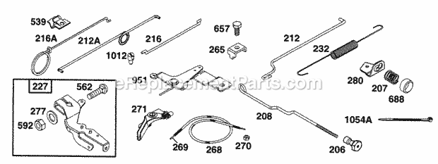 Briggs and Stratton 290442-0384-99 Engine Controls Diagram