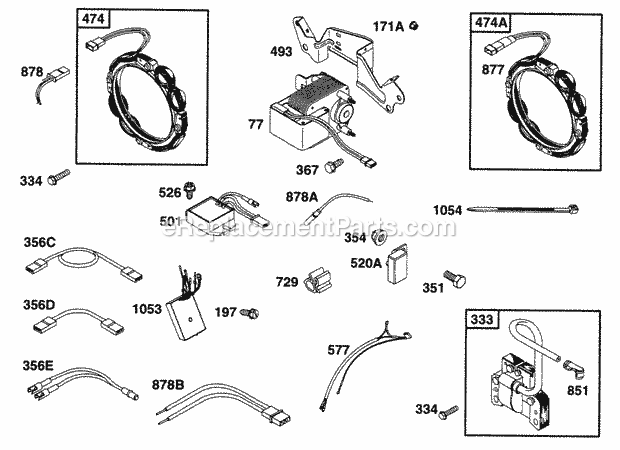 Briggs and Stratton 290446-0410-01 Engine Elect Diagram