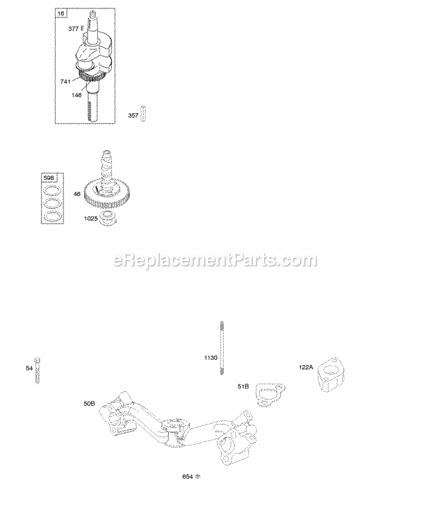 Briggs and Stratton 294777-0017-01 Engine Camshaft Crankshaft Intake Manifold Diagram