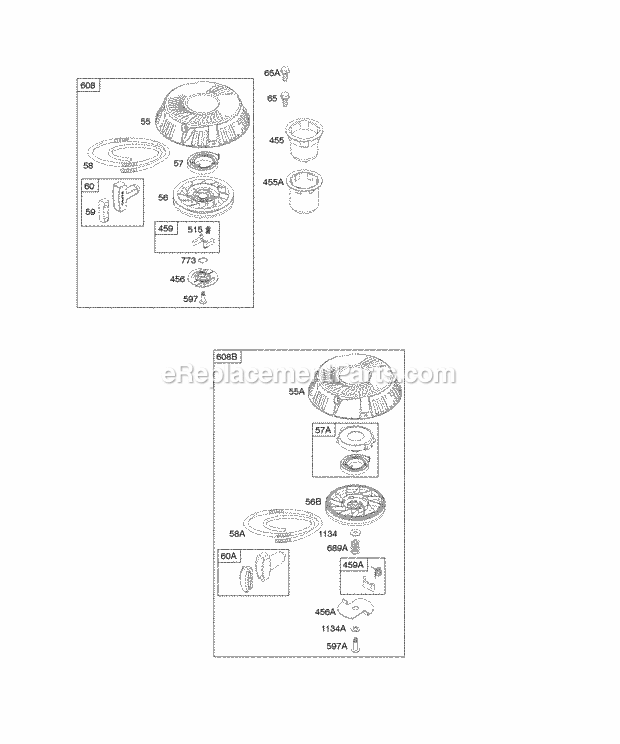 Briggs and Stratton 294777-1035-E2 Engine Rewind Starter Diagram