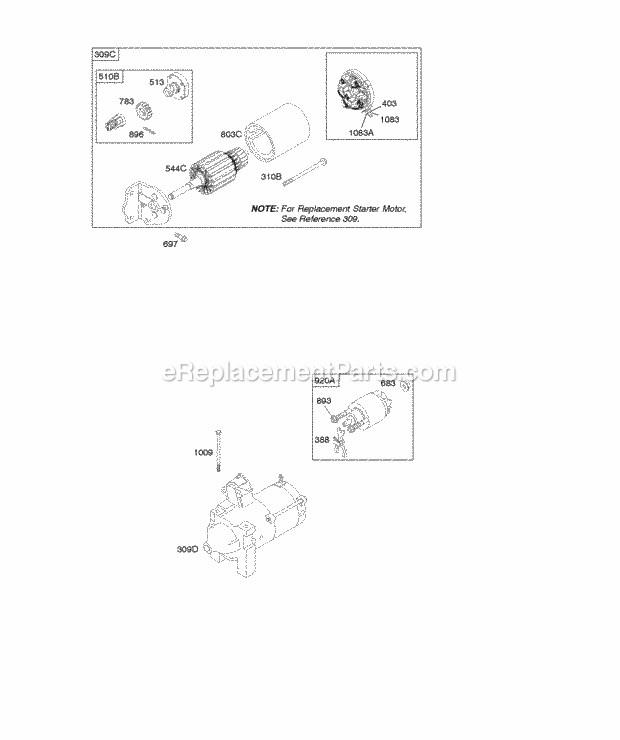 Briggs and Stratton 303442-0023-01 Engine Electric Starter 2 Diagram