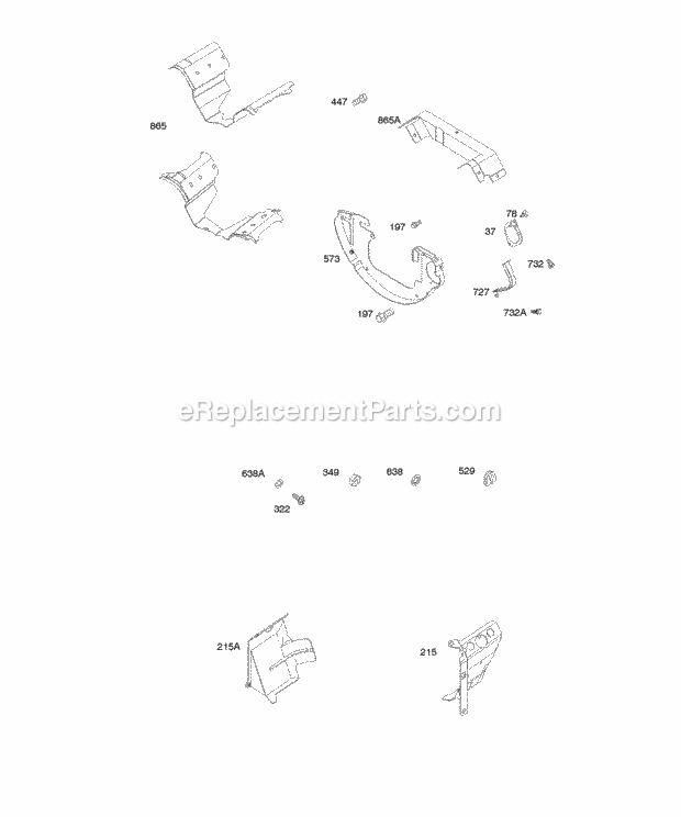 Briggs and Stratton 305447-0150-E1 Engine Exhaust Systems Diagram