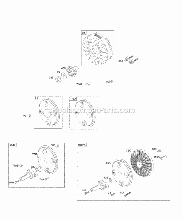 Briggs and Stratton 305447-0150-E1 Engine Governor Spring Controls Diagram