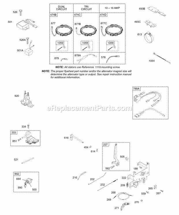 Briggs and Stratton 312777-0127-E1 Engine Alternator Controls Ignition Diagram