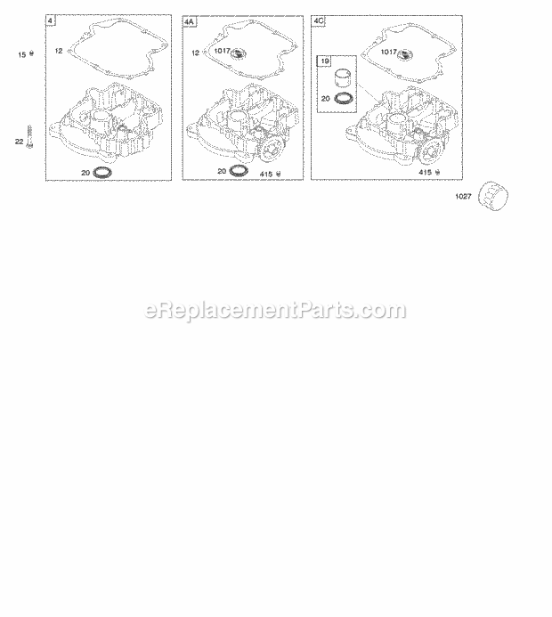 Briggs and Stratton 31P677-0113-E1 Engine Engine Sump Diagram