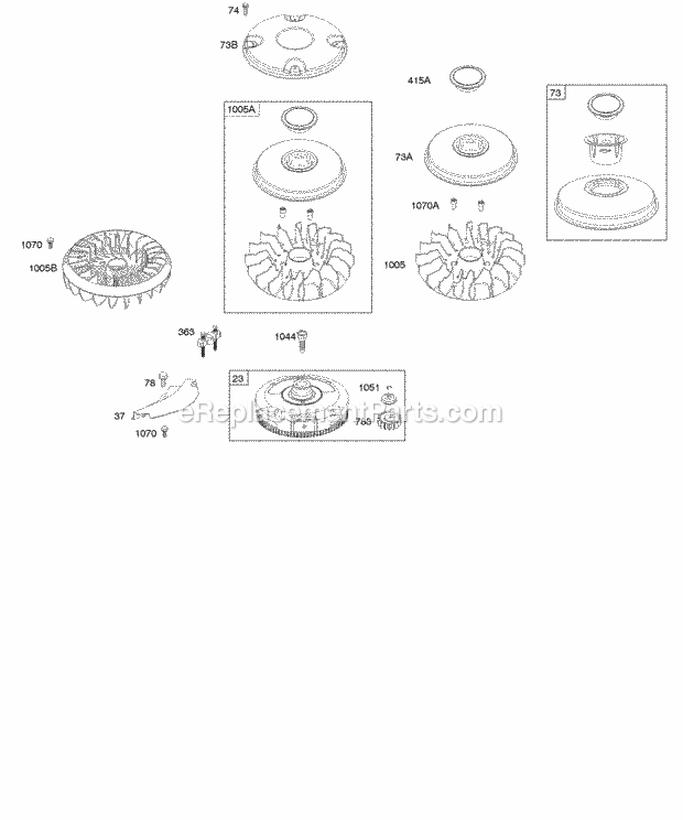 Briggs and Stratton 31P877-0118-E2 Engine Flywheel Diagram