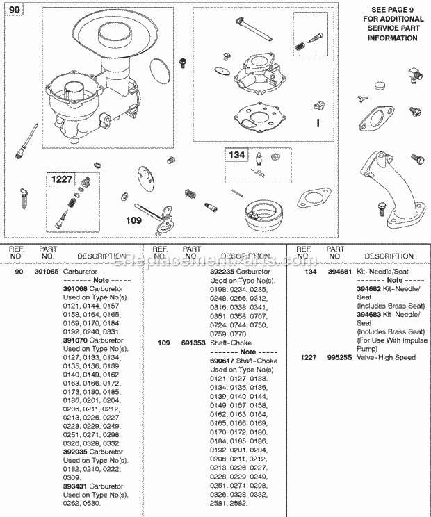 Briggs and Stratton 326431-0156-99 Engine Carburetor Choke Shaft Diagram