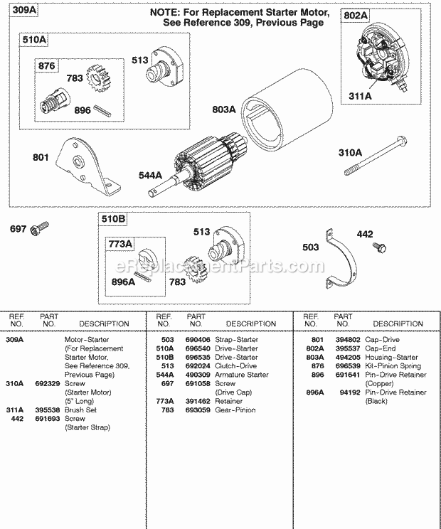 Briggs and Stratton 326431-0644-01 Engine Electric Starter 2 Diagram