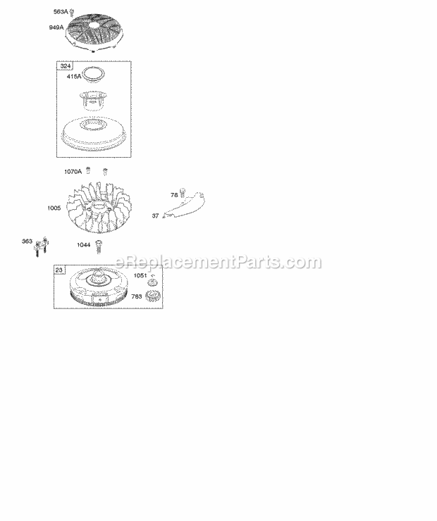 Briggs and Stratton 33M777-0123-B1 Engine Flywheel Diagram