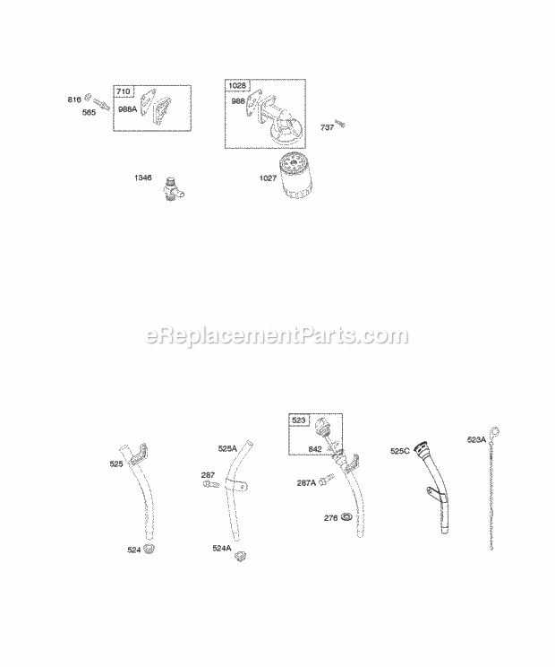 Briggs and Stratton 350442-1065-E1 Engine Carburetor Diagram