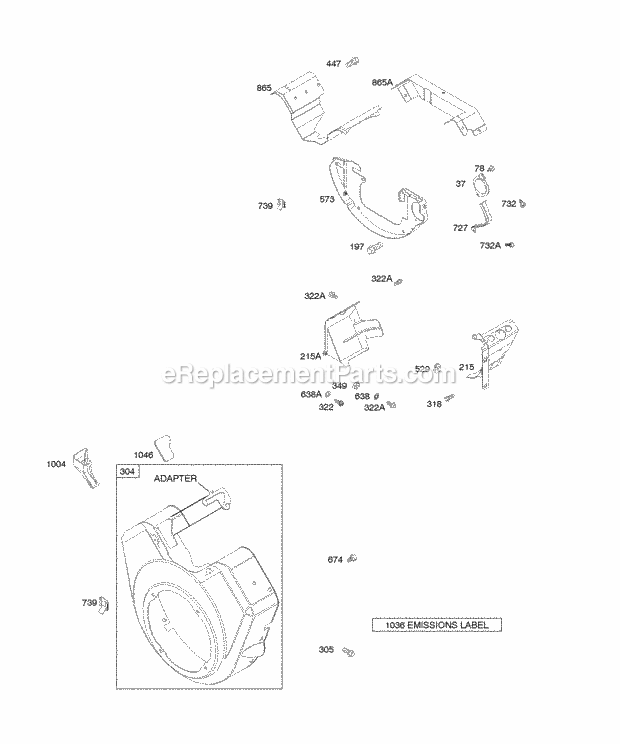 Briggs and Stratton 350447-1077-A1 Engine Alternator Ignition Switches Diagram