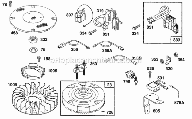 Briggs and Stratton 400777-1219-01 Engine FlywheelFanMisc Electrical Diagram