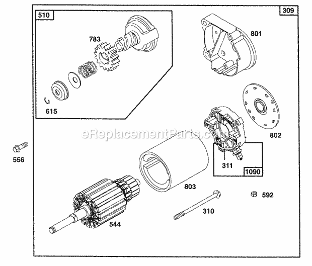 Briggs and Stratton 402415-0691-01 Engine Electric Starter Diagram