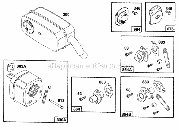 Briggs and Stratton 402415-0691-01 Engine Mufflers And Deflectors Diagram