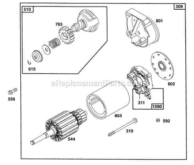 Briggs and Stratton 402417-1501-01 Engine Electric Starter Diagram