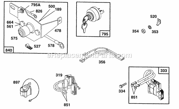 Briggs and Stratton 402431-1211-01 Engine Panel Kits Electrical Parts Diagram