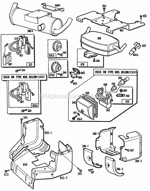 Briggs and Stratton 402707-0156-01 Engine MufflersShieldingElect Diagram