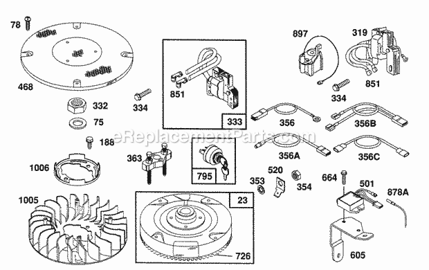 Briggs and Stratton 402707-1502-01 Engine FlywheelFanMisc Electrical Diagram