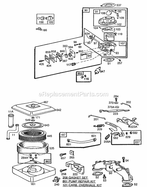 Briggs and Stratton 404437-0100-01 Engine Carburetor Assemblies AC Diagram