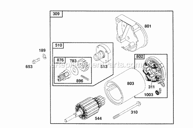 Briggs and Stratton 404707-1202-01 Engine Electric Starter Diagram